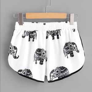 Elephant Print Ringer Shorts